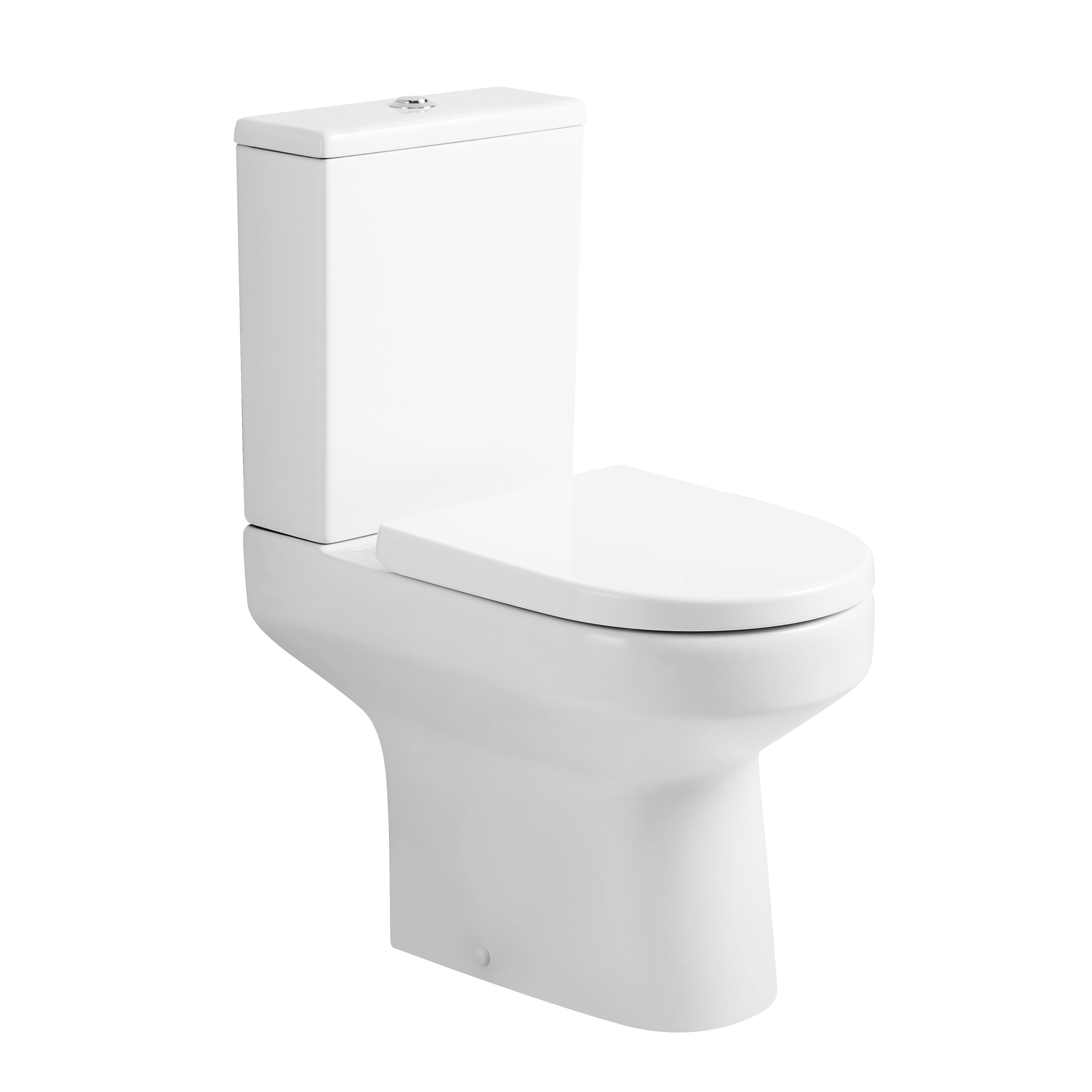 Rimini Close Coupled Toilet with Cistern & Soft Close Seat Options - White