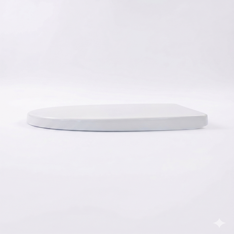 Rimini Modern D Shape Soft Close Toilet Seat - White
