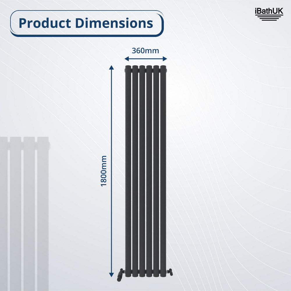 Princia Vertical Single Oval Panel Radiator