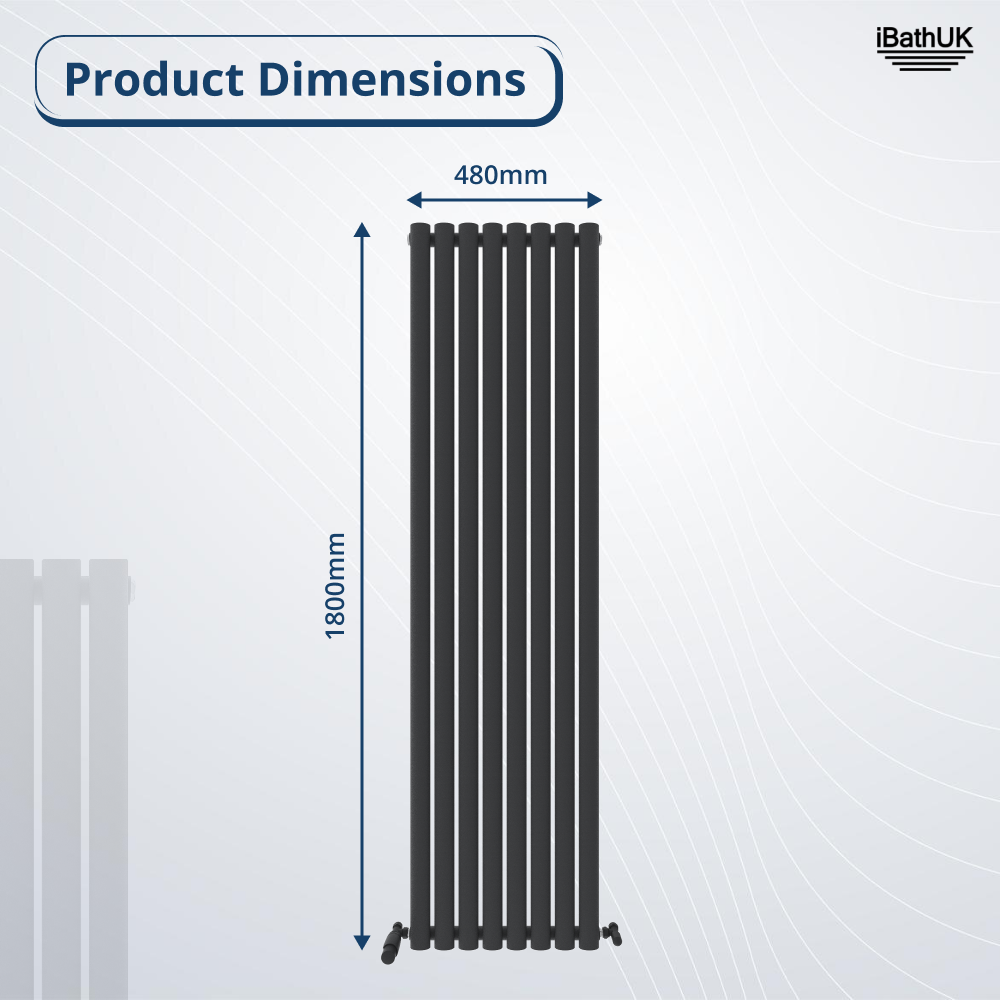 Princia Vertical Single Oval Panel Radiator