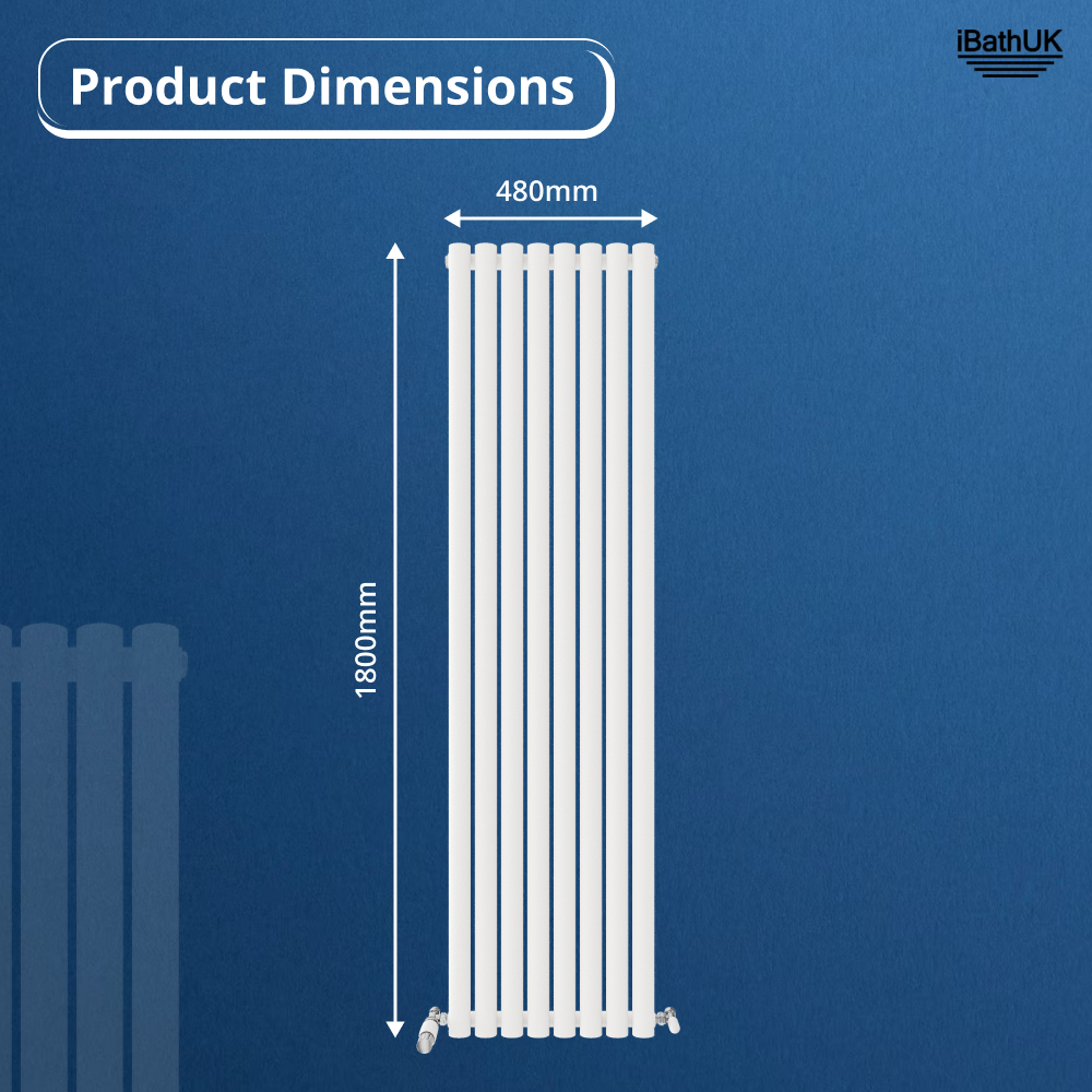 Princia Vertical Single Oval Panel Radiator