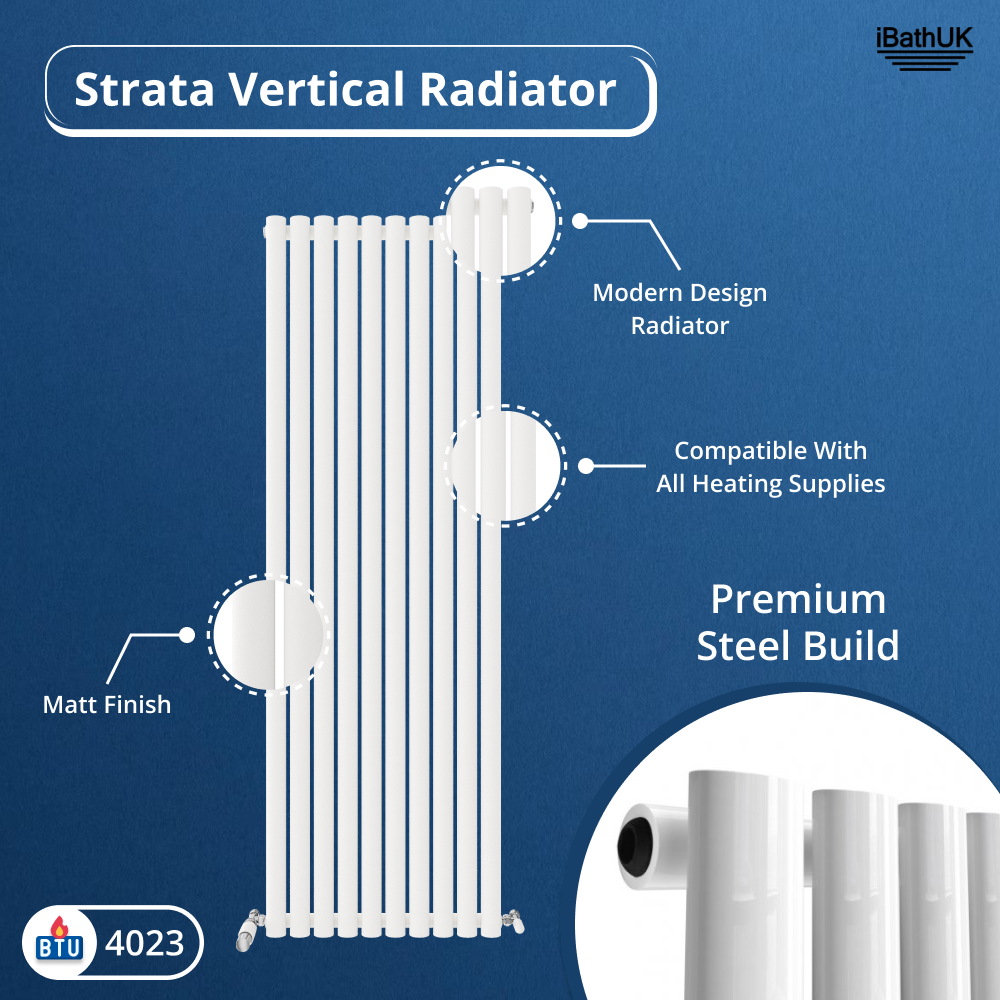 Princia Vertical Single Oval Panel Radiator