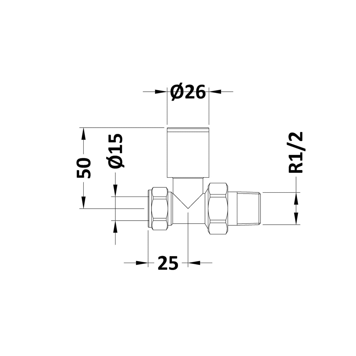 Apra Straight Radiator Valves