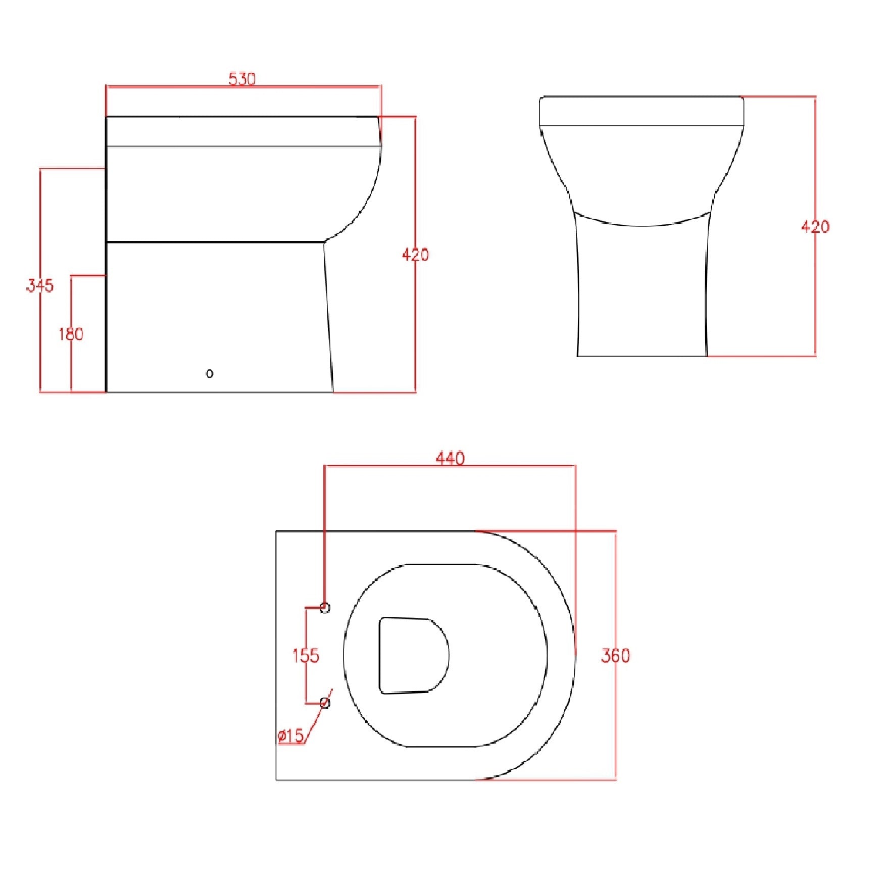 Rimini Rimless Back to wall Toilet With Soft Close Seat Options & fixing Kit - White