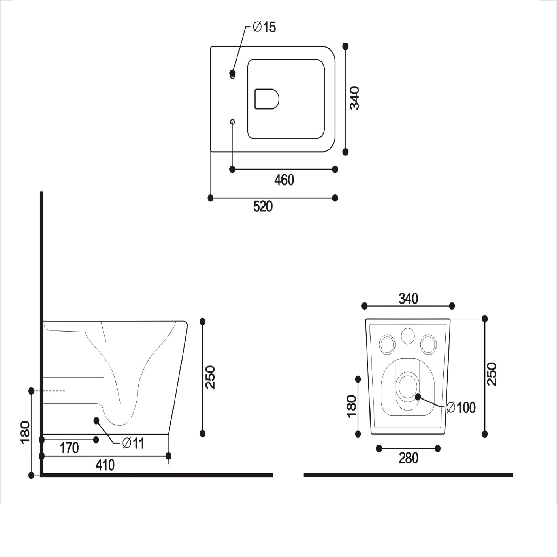 Salerno Rimless Wall Hung Toilet with Soft Close Toilet Seat - White