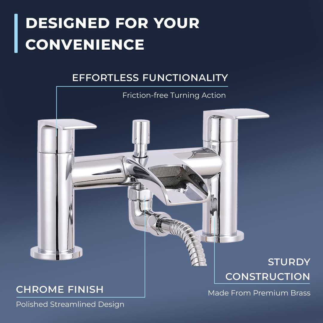 Stream Round Waterfall Bath Shower Mixer Tap