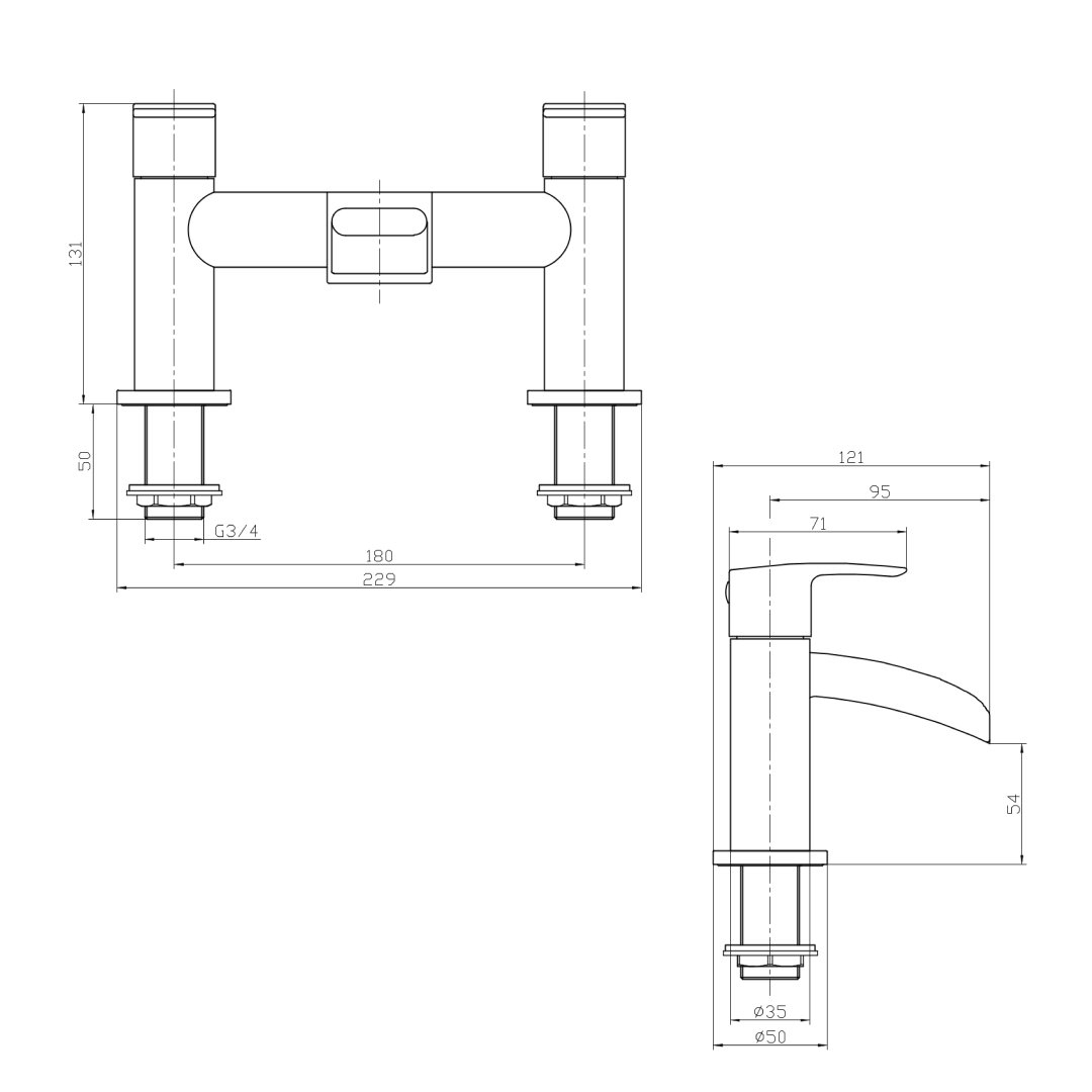 Stream Round Waterfall Bath Filler Tap