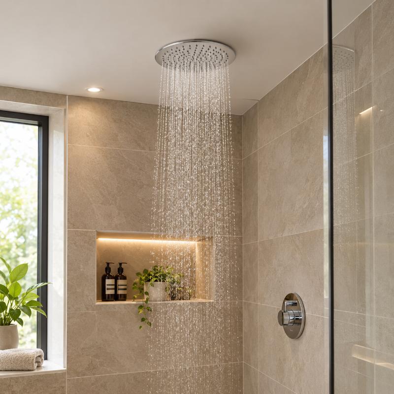 Clifton Round Fixed Shower Head - 300mm - Chrome