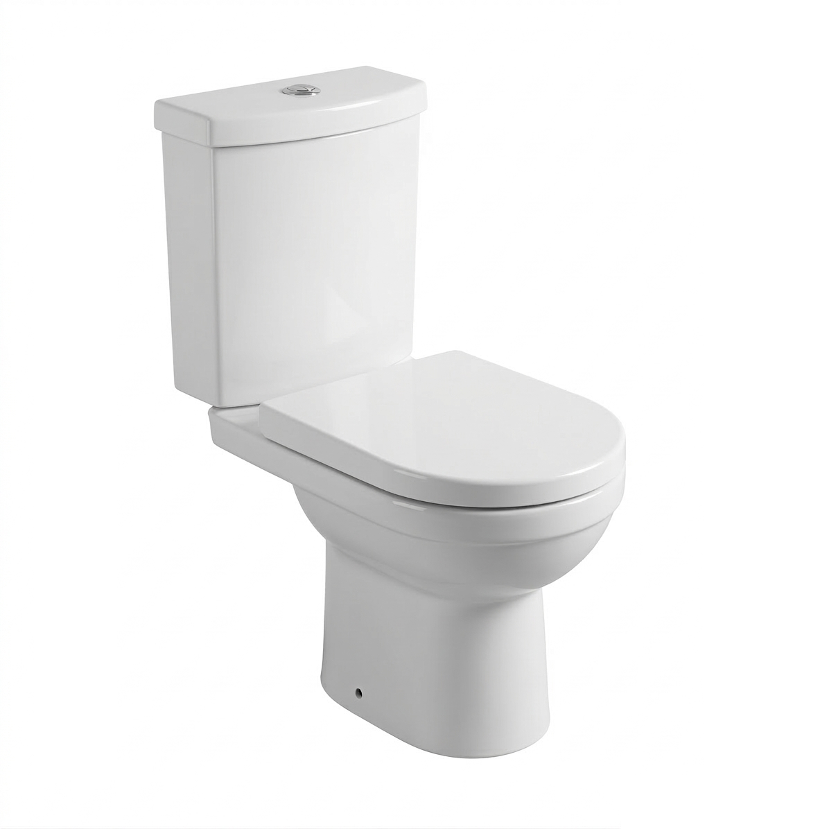 Sleek Close Coupled Toilet Set And Cloakroom Wall Hung Basin Suit - White