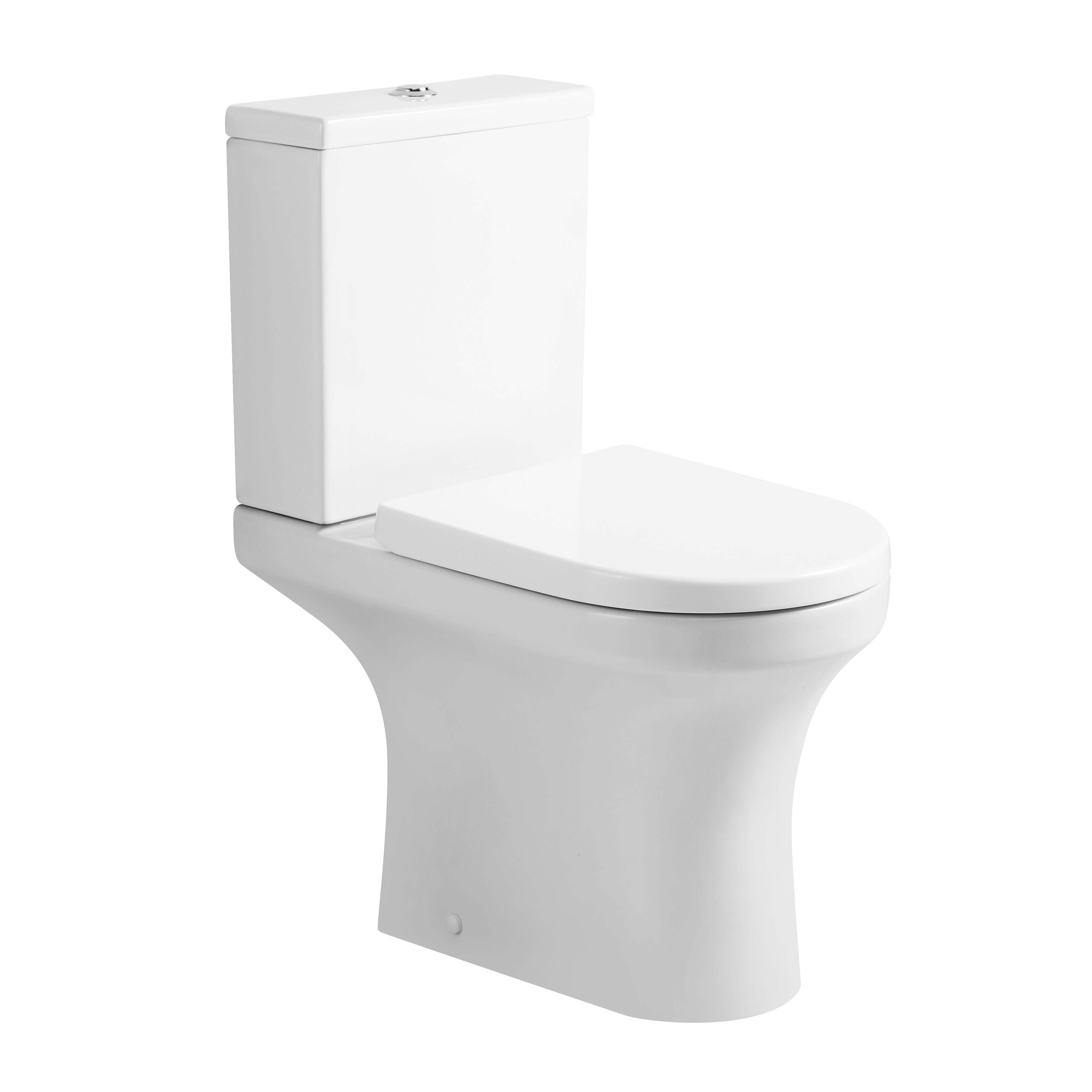 Rosmerry  Rimless Close Coupled Toilet With Cistern & Seat - White