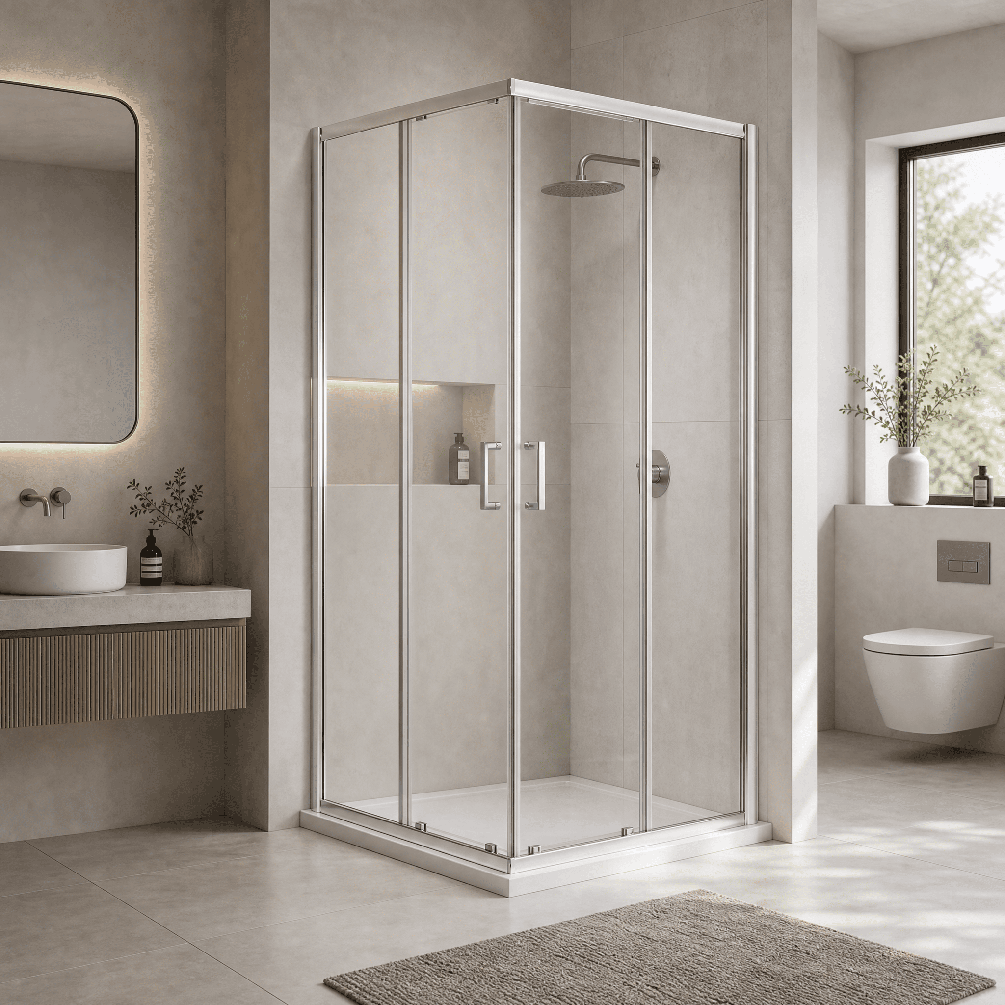 Matrix 6mm Glass Quadrant Shower Enclosure - Chrome