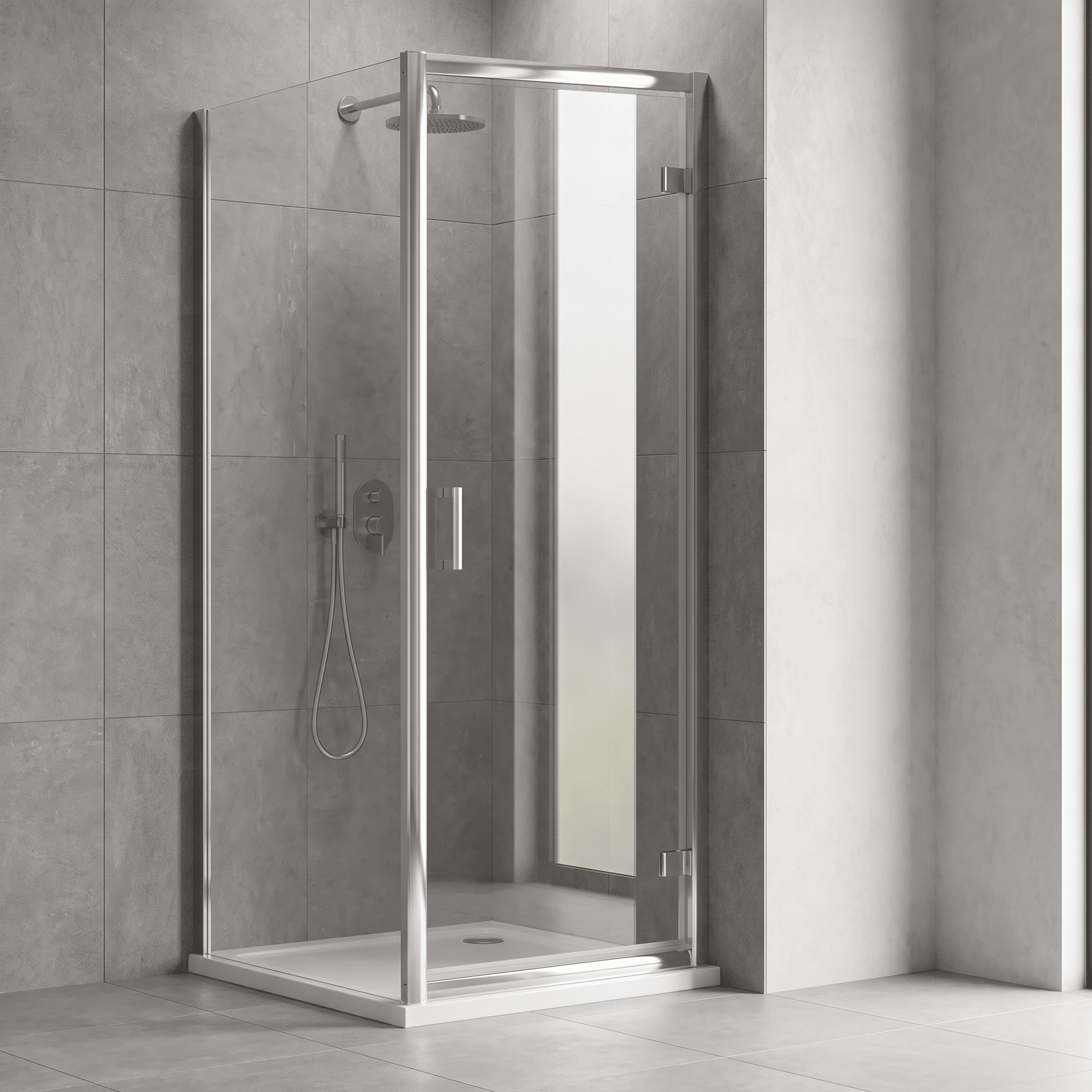 Matrix 6mm Glass Recessed Hinged Shower Door