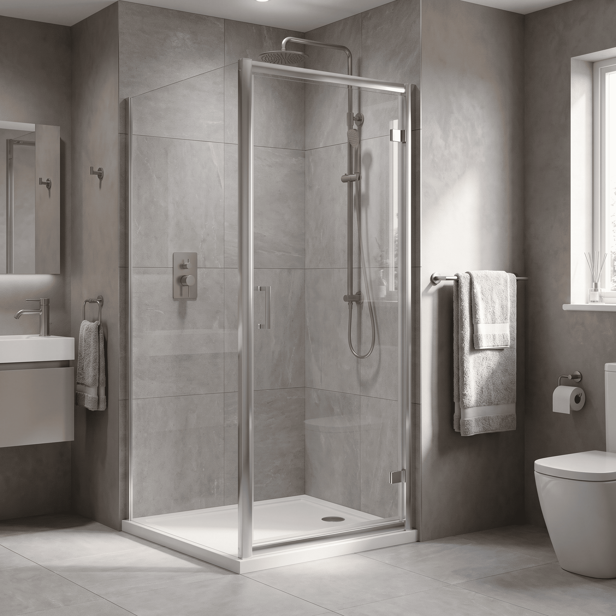 Matrix 6mm Glass Recessed Hinged Shower Door