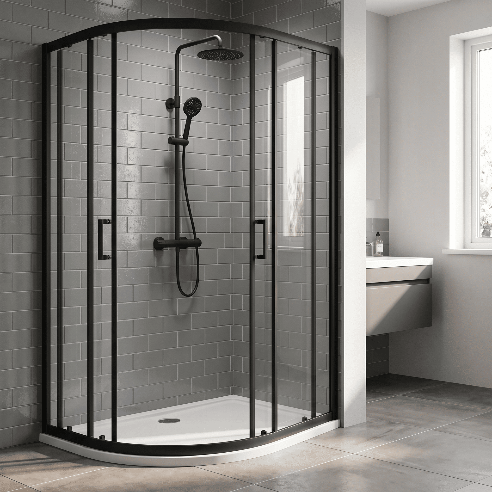 Matrix 6mm Glass 2 Doors Offset Quadrant Shower Enclosure