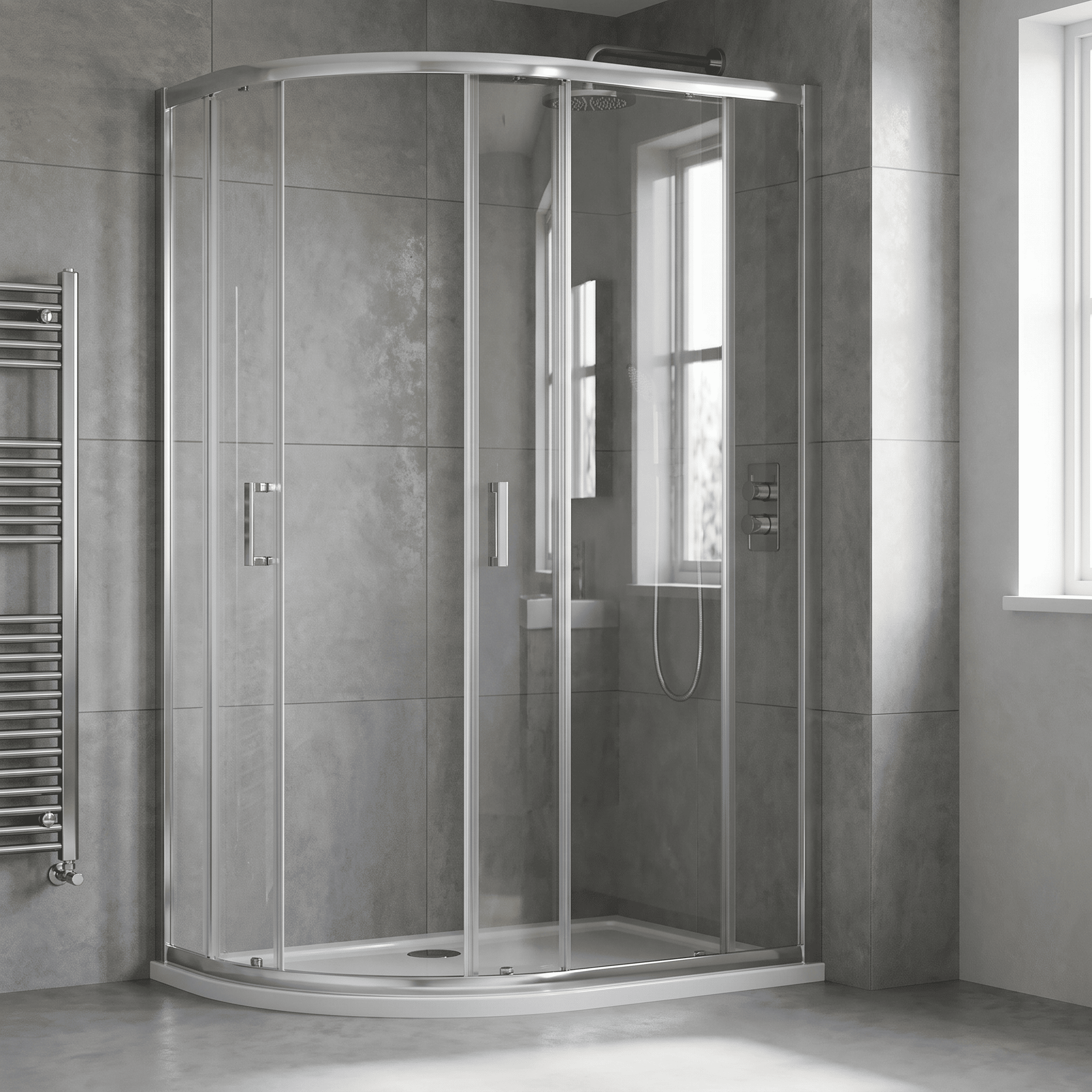 Matrix 6mm Glass 2 Doors Offset Quadrant Shower Enclosure