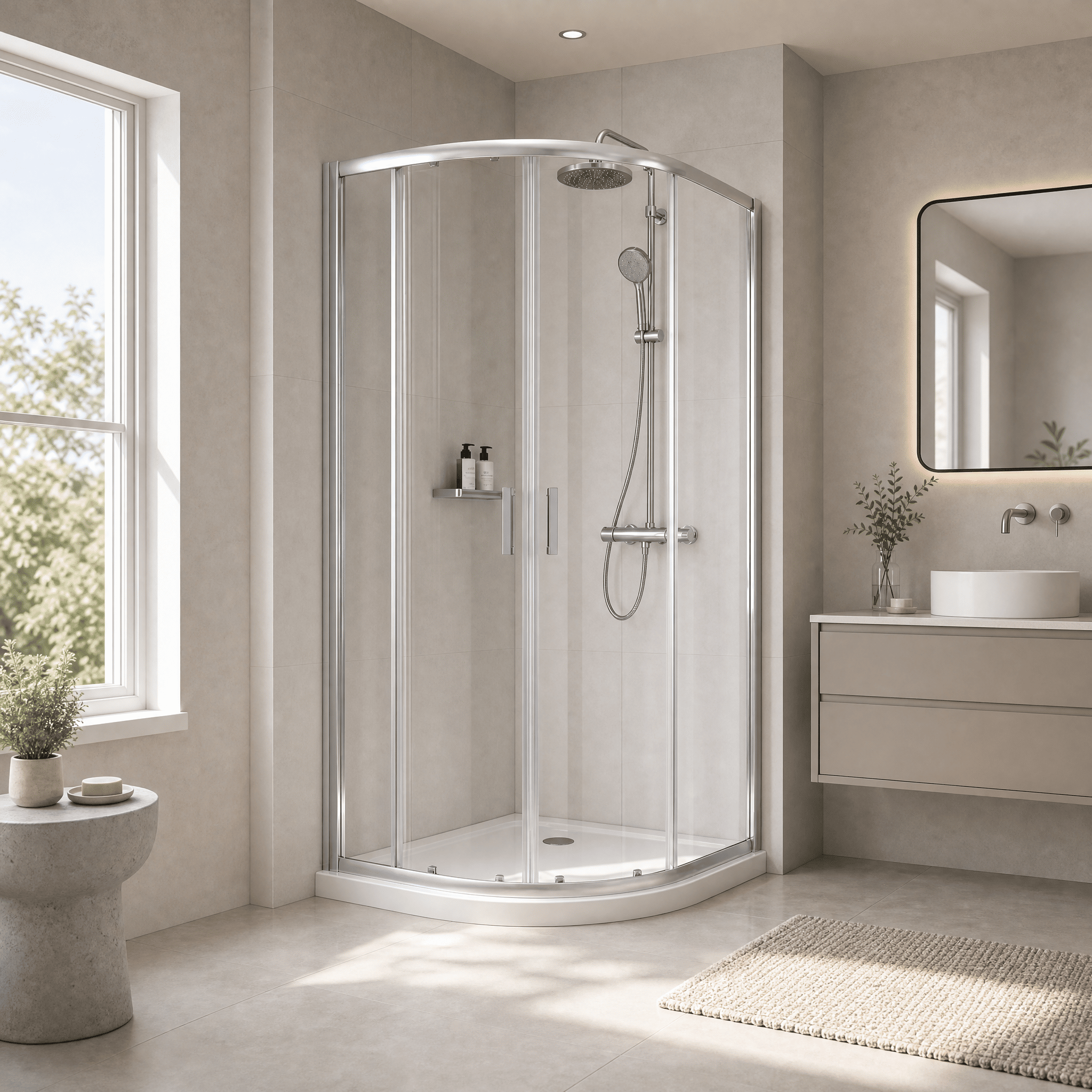 Matrix 6mm Glass 2 Doors Offset Quadrant Shower Enclosure