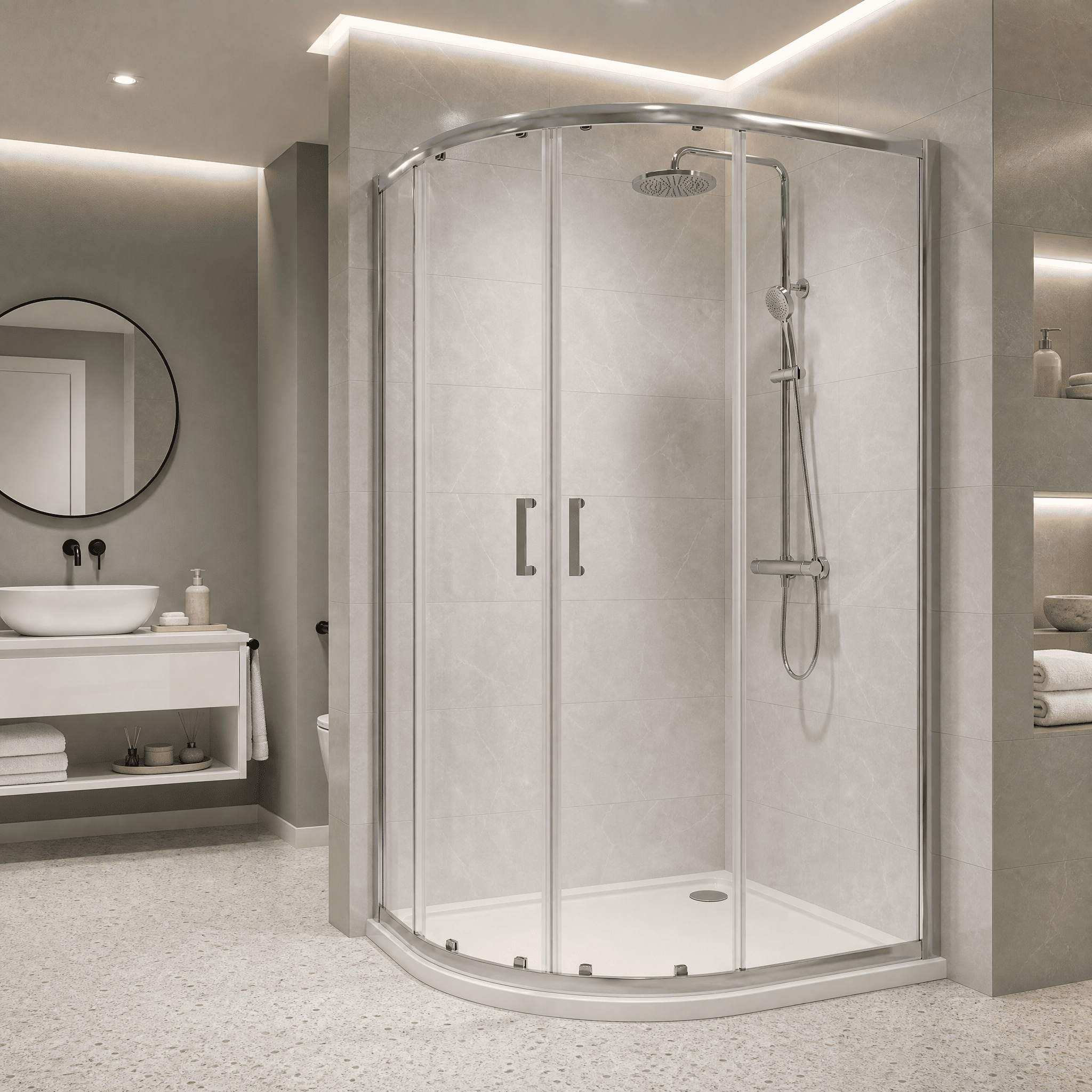 Matrix 6mm Glass 2 Doors Offset Quadrant Shower Enclosure