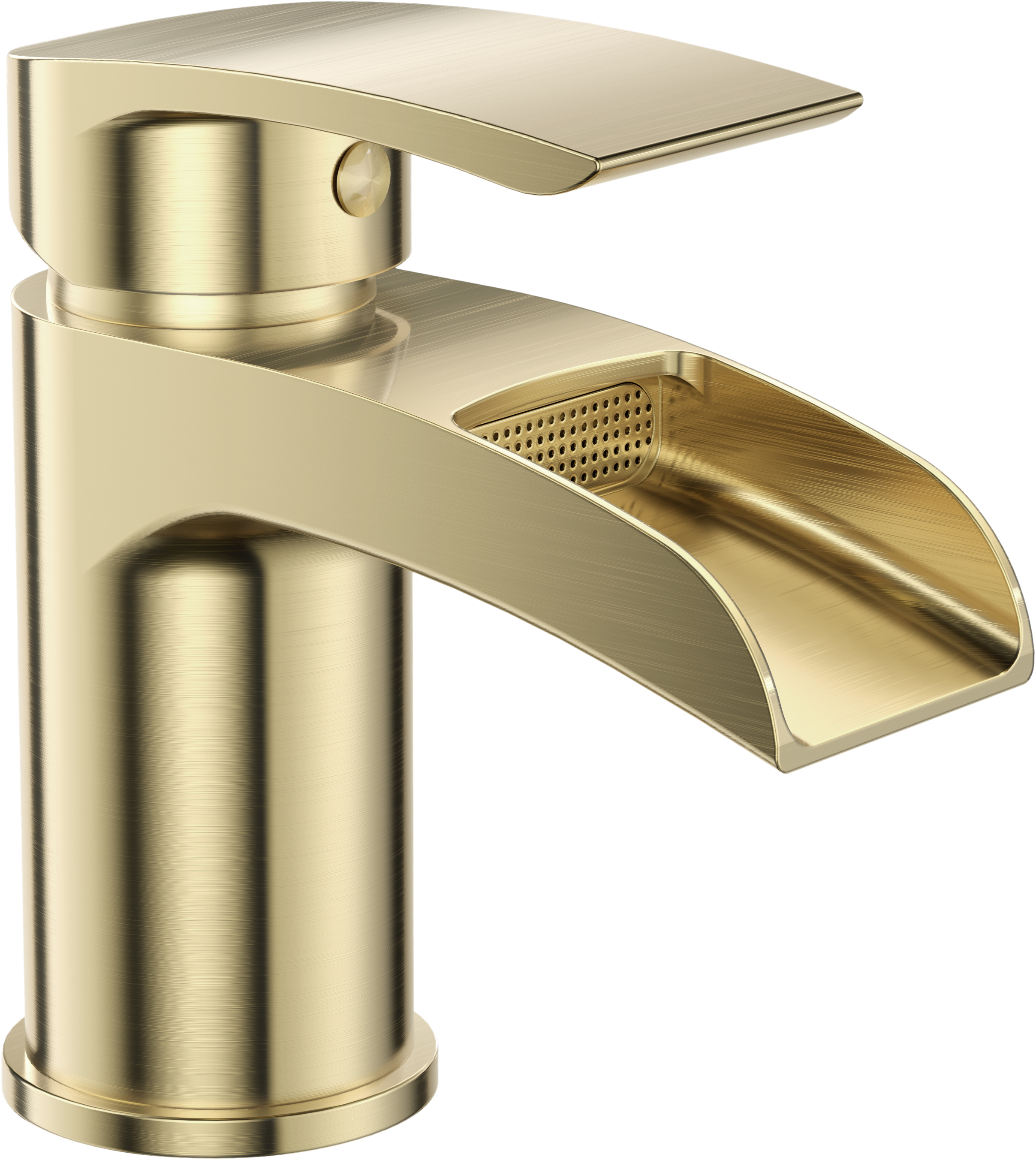 Stream Round Waterfall Mono Basin Mixer Tap with Push Button Waste