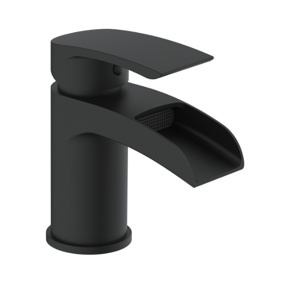 VeeBath Stream Round Waterfall Mono Basin Mixer Tap with Waste