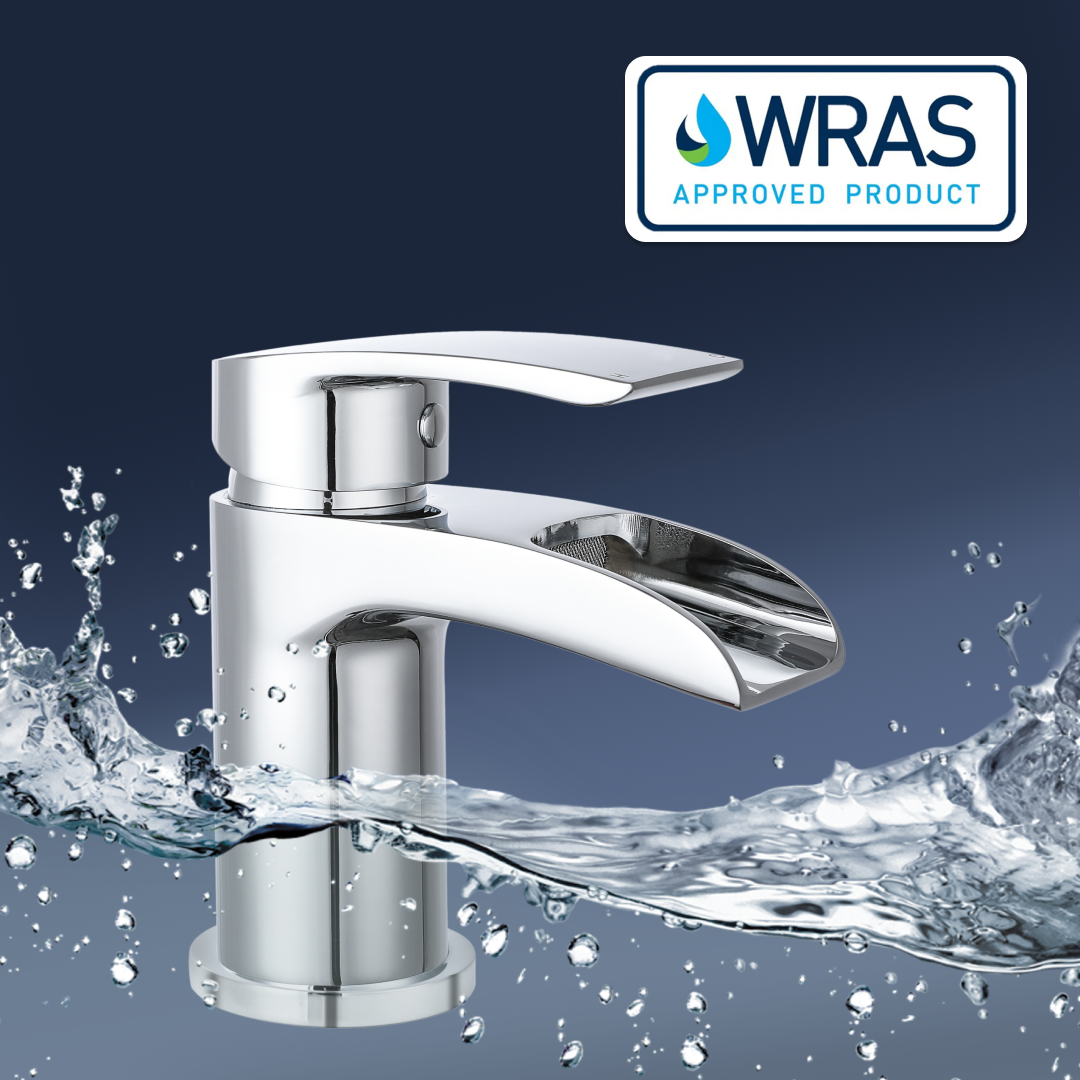 Stream Round Waterfall Basin Mixer Tap with Push Button Waste