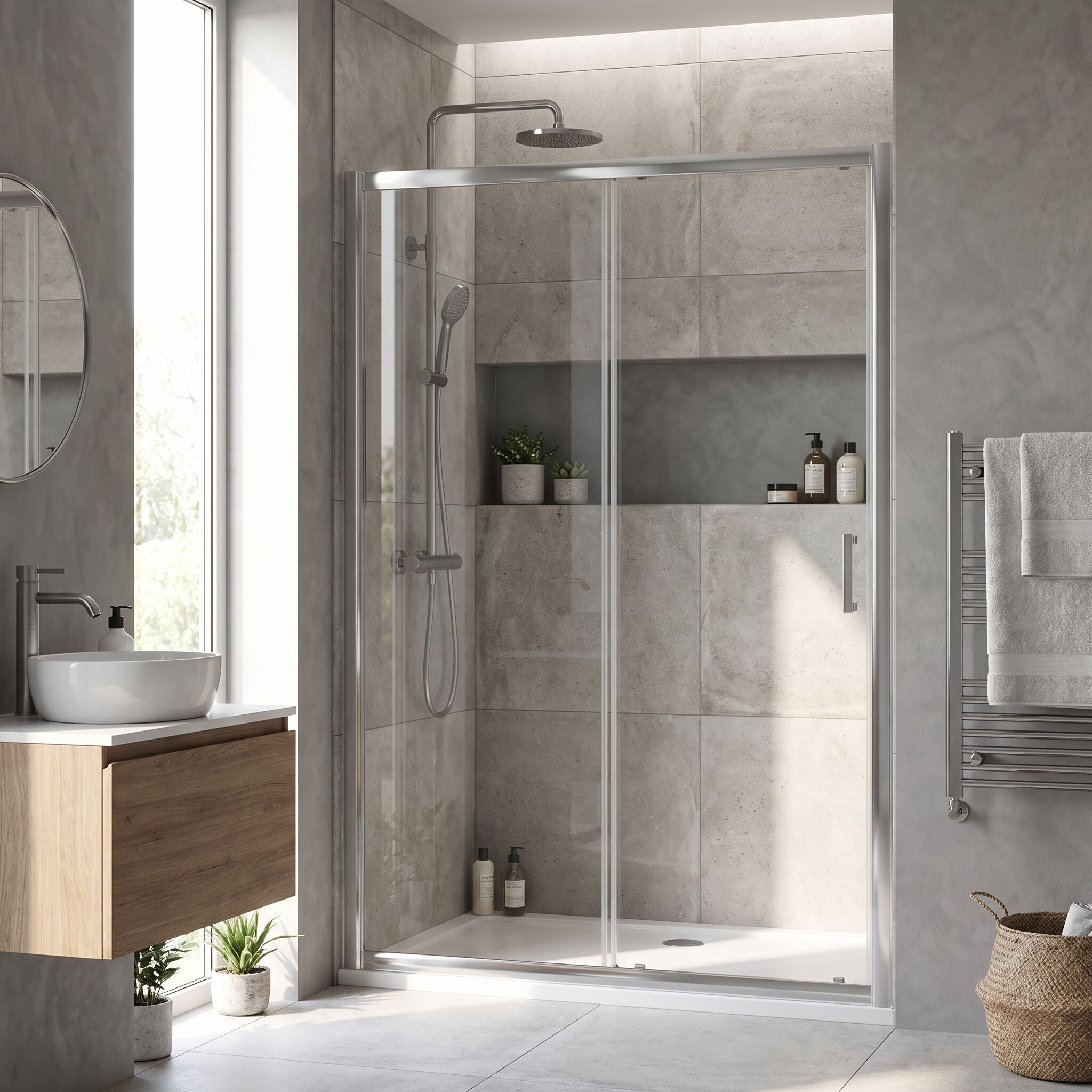 Matrix 6mm Glass Recessed Sliding Shower Door