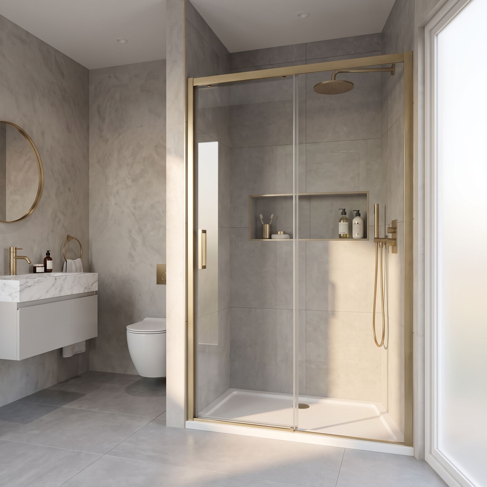 Matrix 6mm Glass Recessed Sliding Shower Door