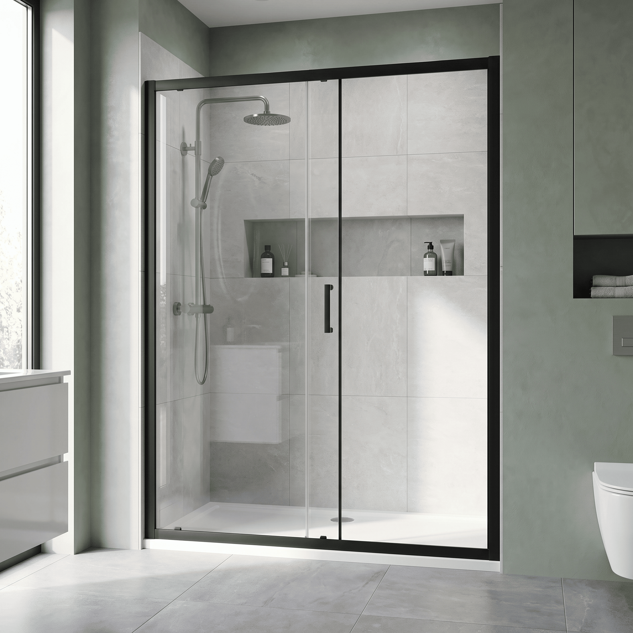 Matrix 6mm Glass Recessed Sliding Shower Door