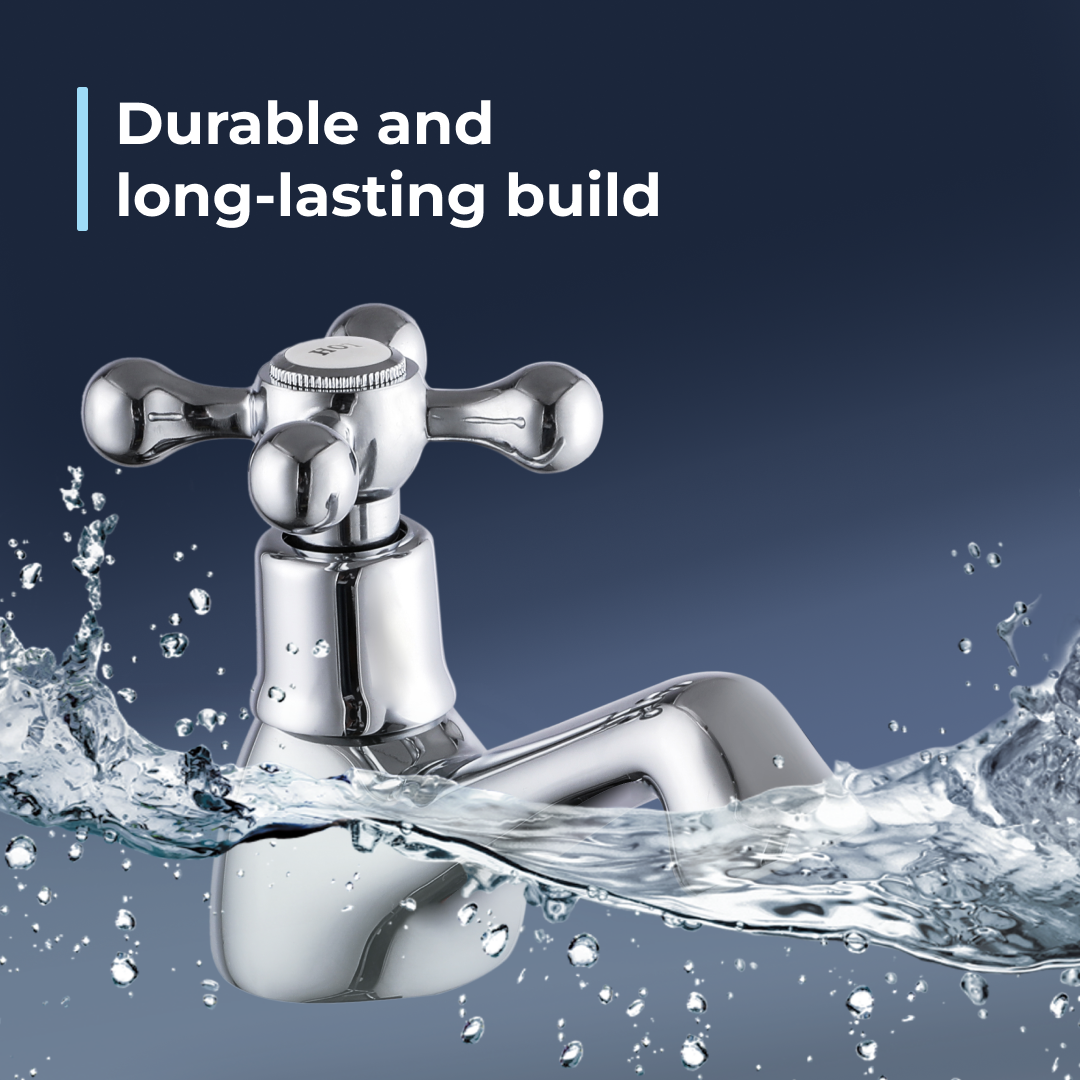 Edwardian Basin Pillar Taps - Chrome