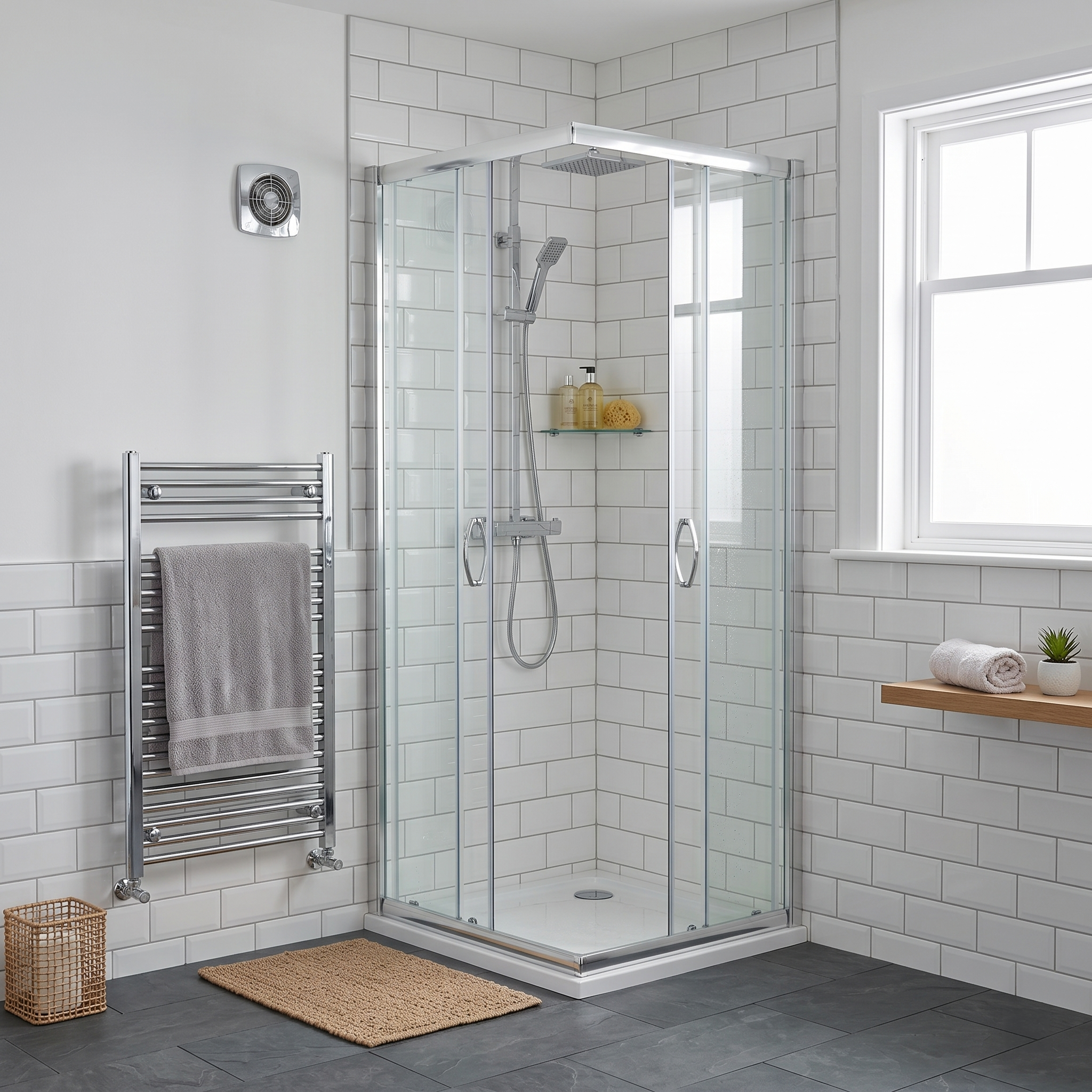 Foundry 5mm Glass Corner Entry Shower Enclosure - Chrome