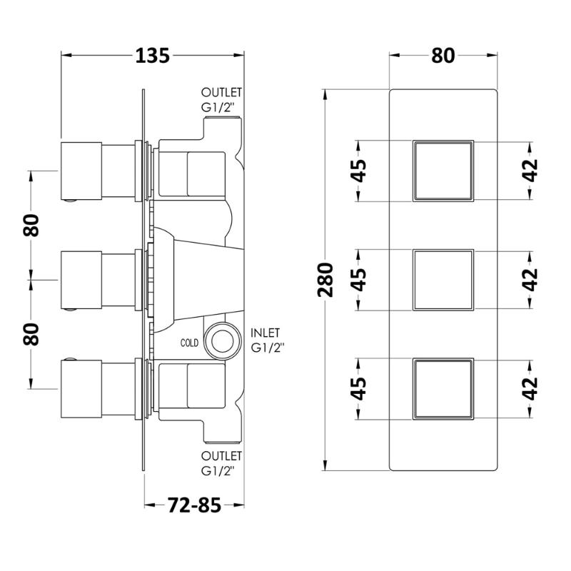 Modus 2 Outlet Concealed Shower Valve - Chrome