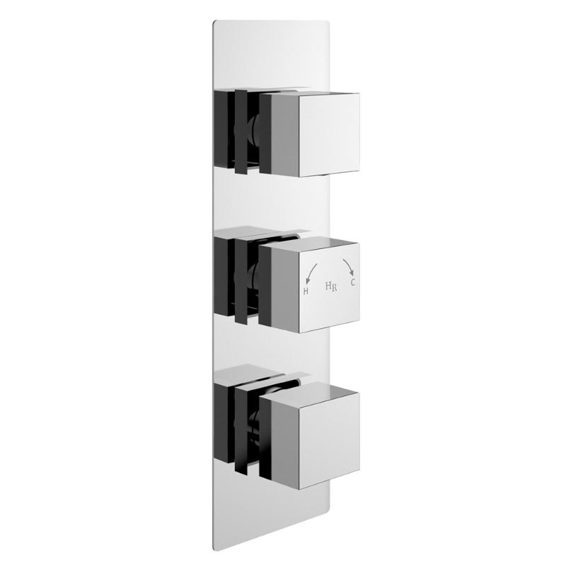 Modus 3 Outlet Square Concealed Shower Valve With Diverter - Chrome