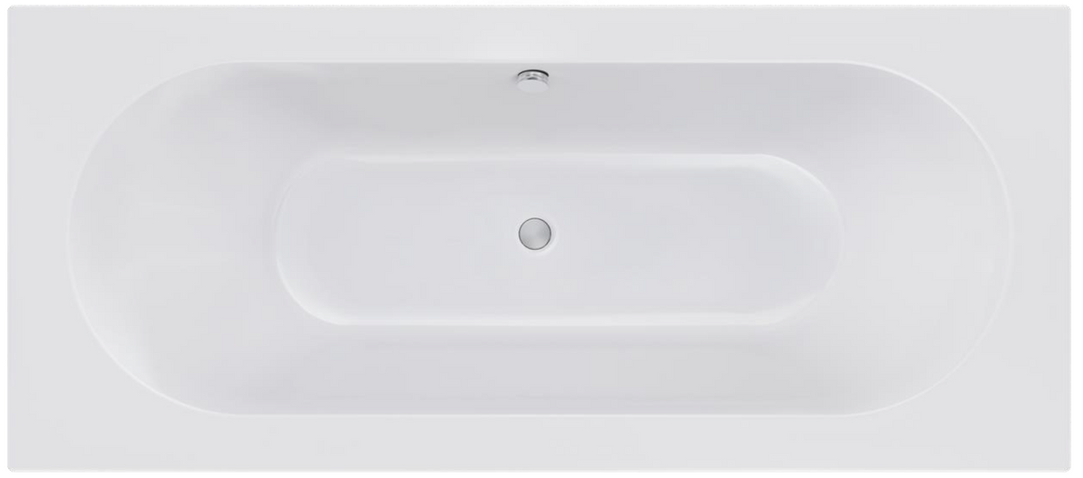 Thornbury Modern Round Double Ended Straight Bath with Adjustable Legs - White