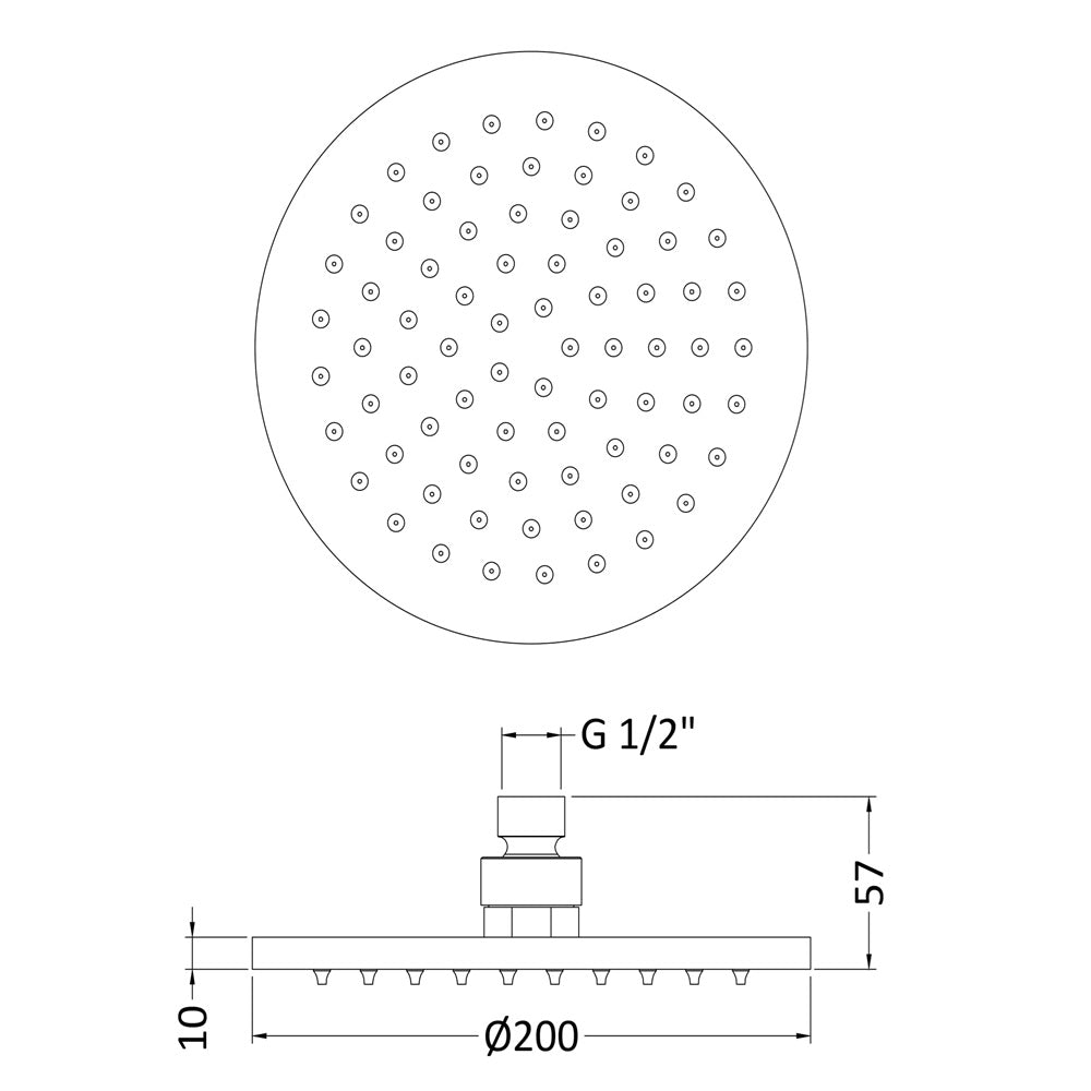 Arden LED Round Fixed Shower Head - Chrome