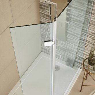 Cascade 8mm Glass Wetroom Return Panel With Support Bar