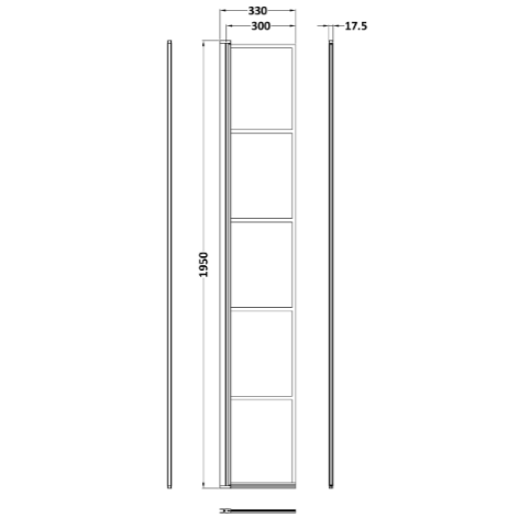 Aspect 8mm Glass Wetroom Flipper Panel - Matt Black