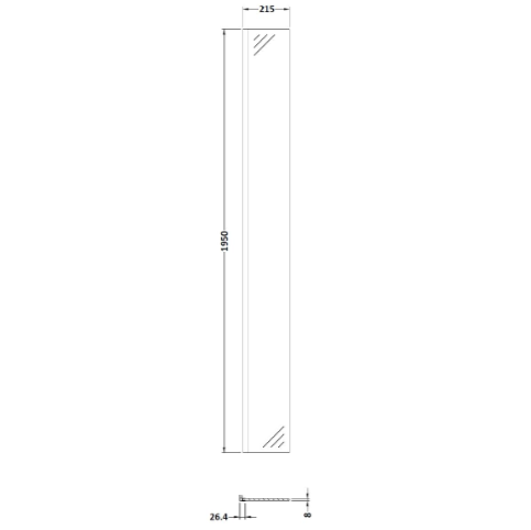 Cascade 8mm Glass Minimal Fixed Wetroom Return Panel