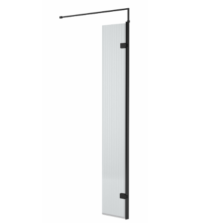 Haven 8mm Fluted Glass Wetroom Return Panel With Support Bar