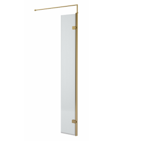 Haven 8mm Fluted Glass Wetroom Return Panel With Support Bar