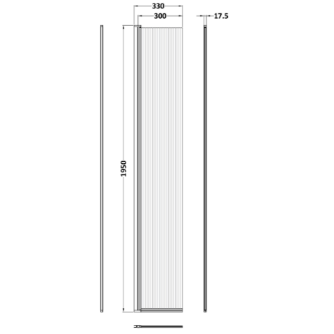 Haven 8mm Fluted Glass Wetroom Flipper Panel
