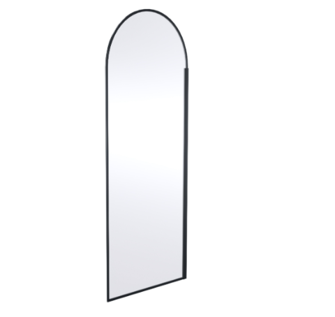 Sovereign 8mm Glass Arched Wetroom Panel - Matt Black