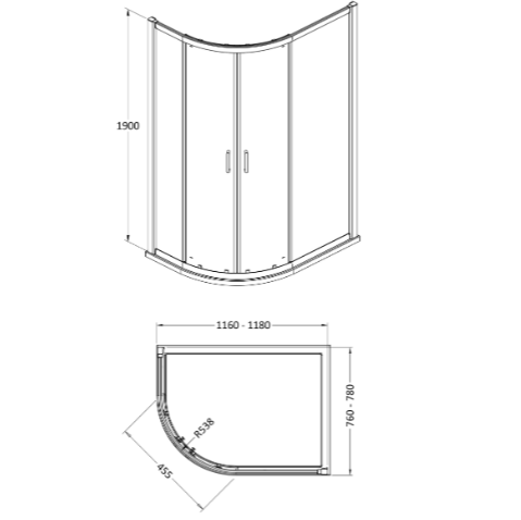Forge 8mm Glass Offset Quadrant Shower Enclosure