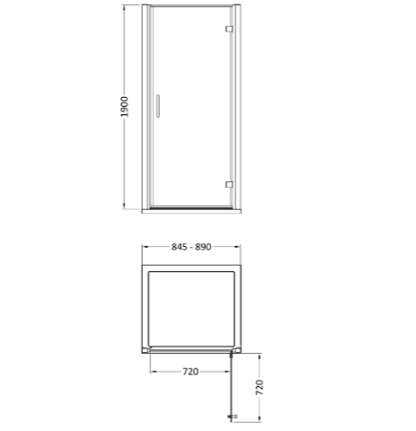 Forge 8mm Glass Hinged Shower Door