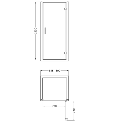 Forge 8mm Glass Hinged Shower Door