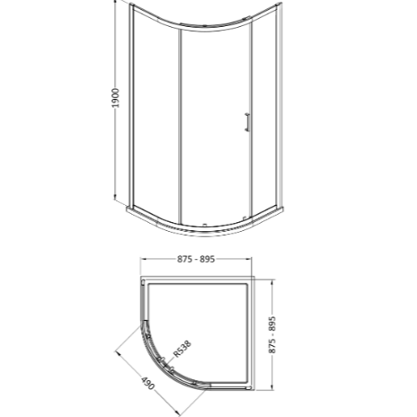 Matrix 6mm Glass Quadrant Shower Enclosure