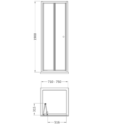 Matrix 4mm Glass Bi-fold Shower Door
