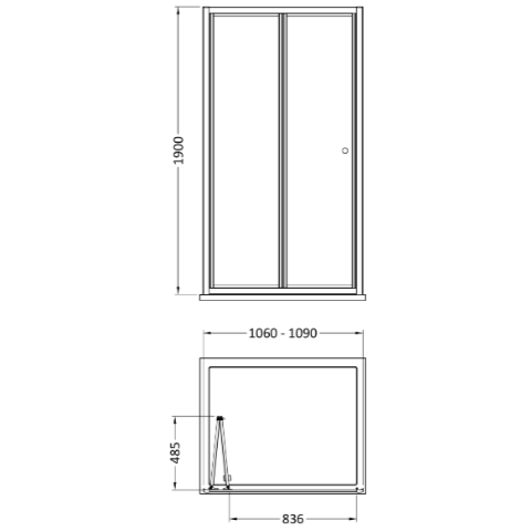 Matrix 4mm Glass Bi-fold Shower Door