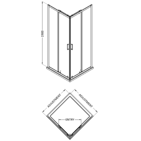 Matrix 6mm Glass Shower Enclosure - Chrome