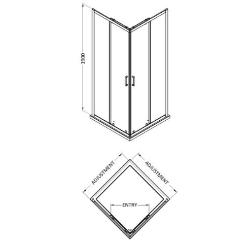 Matrix 6mm Glass Shower Enclosure - Chrome