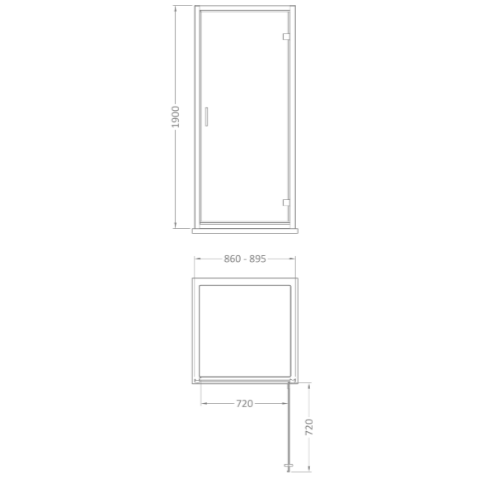 Matrix 6mm Glass Recessed Hinged Shower Door