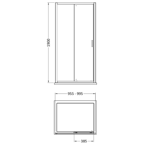 Matrix 6mm Glass Recessed Sliding Shower Door